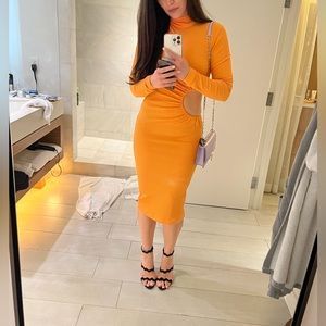 ROTATE Birger Christensen Alice Cut Out Jersey Midi Dress